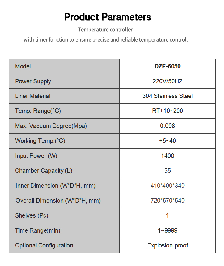 DZF-6090 Horno de secado al vacio